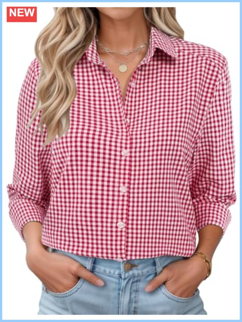 Loose Fit Cotton Button Down Shirt Long Sleeve Collared Casual Blouse
